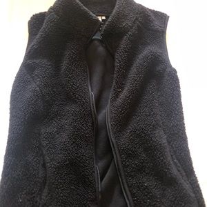 fuzzy black vest